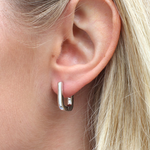 18ct Gold Plated Or Silver Chunky U Shape Hoop Earrings