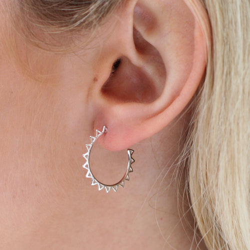 18ct Gold Plated Or Silver Sun Hoop Earrings