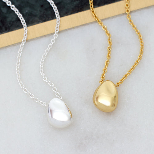 Personalised Silver Pebble Necklace