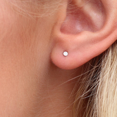 Men's Set Of Three Tiny Sterling Silver Stud Earrings