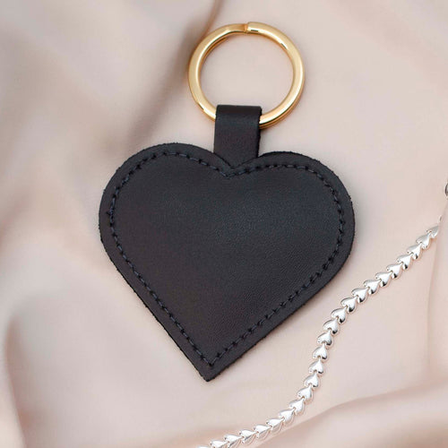 Luxury Leather Heart Keyring