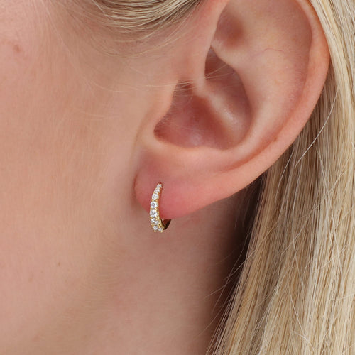18ct Gold Plated Graduated Crystal Hoop Earrings