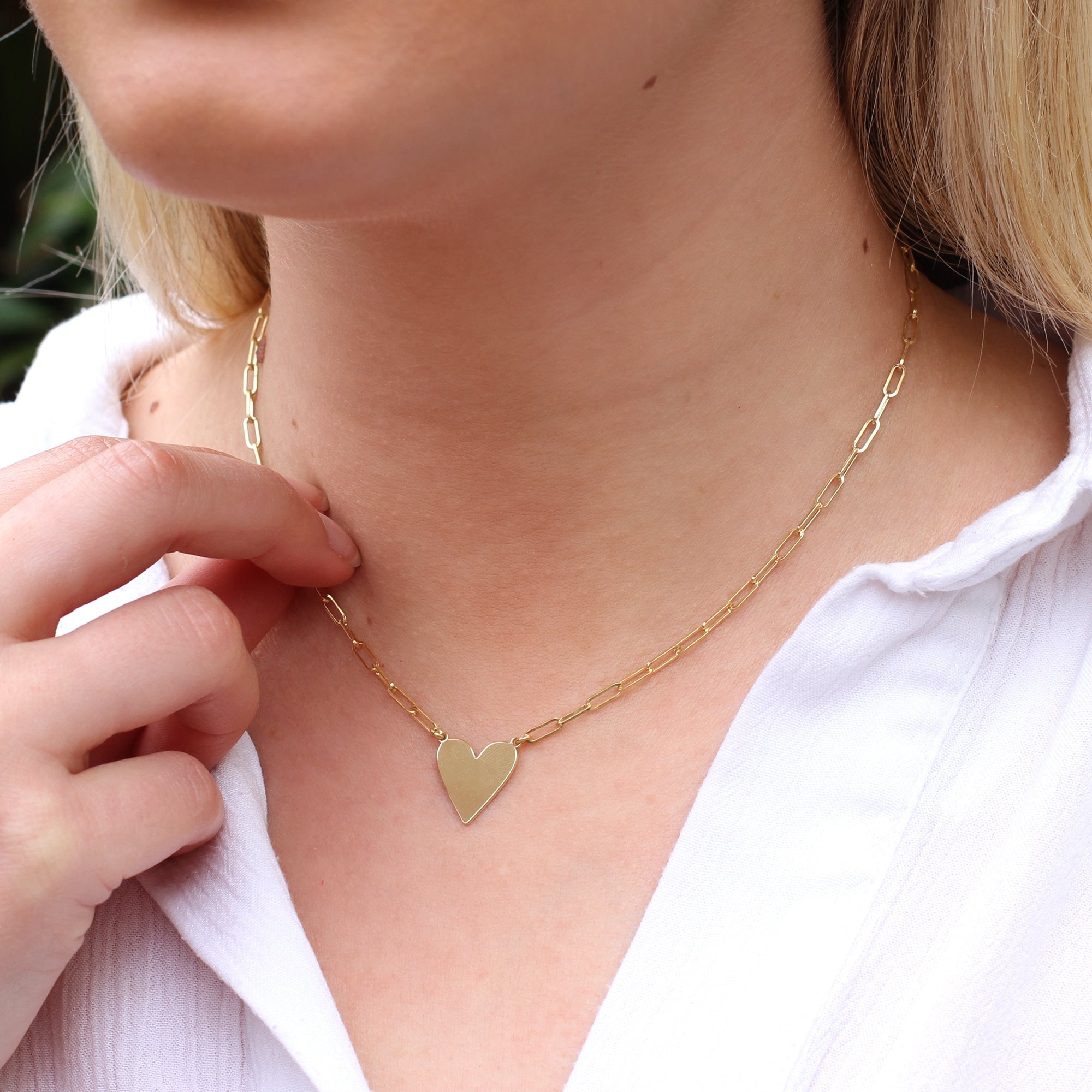 Personalised 18ct Gold Plated Heart Link Necklace