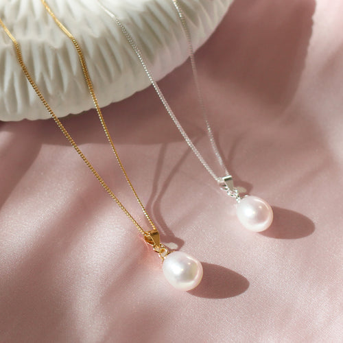 Personalised Gold Plated or Sterling Silver Pearl Necklace