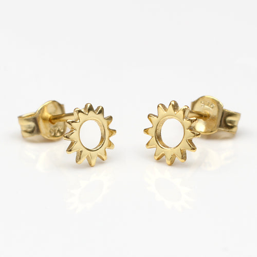 18ct Gold Plated Sun Stud Earrings