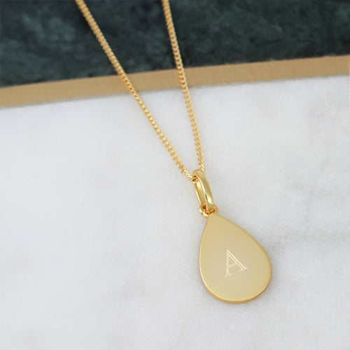 18ct Gold Personalised Initial And Secret Message Necklace