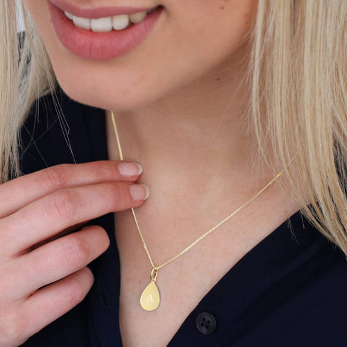 18ct Gold Personalised Initial And Secret Message Necklace