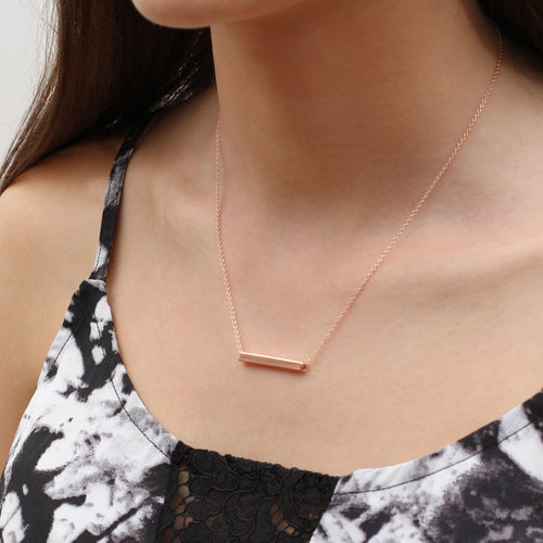 Personalised 18ct Gold Plated or Sterling Silver Slider Necklace