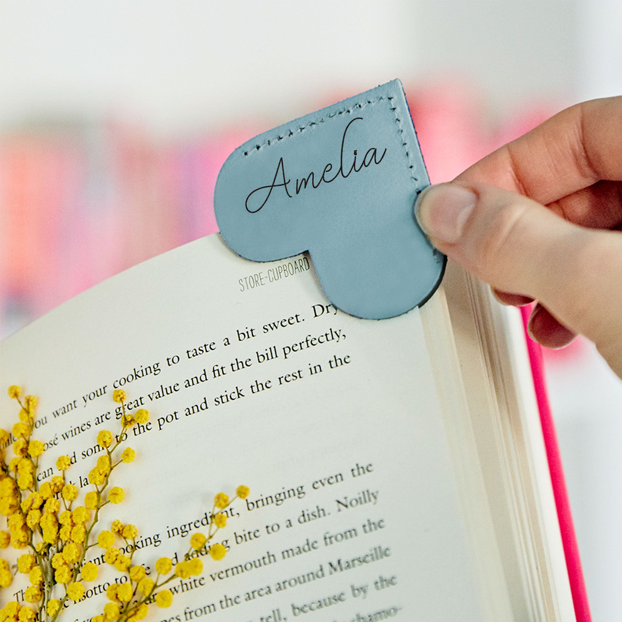 Personalised Leather Heart Page Corner Bookmark | Hurley Burley