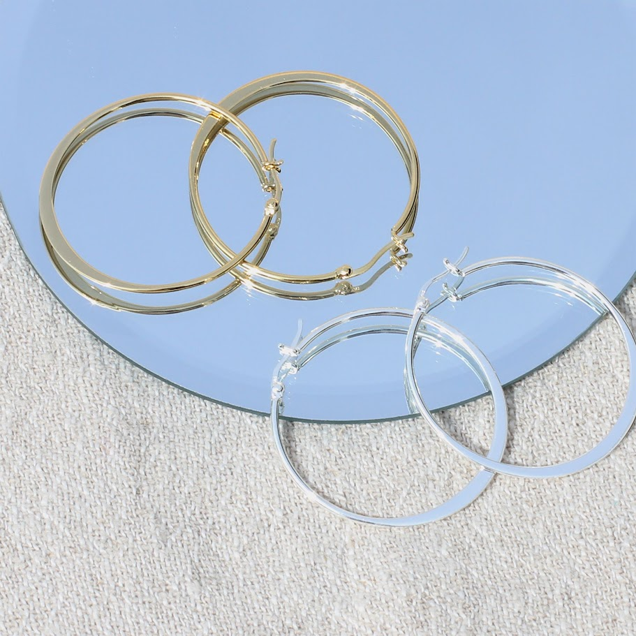 Sterling Silver Or Gold Plated Hoop Earrings