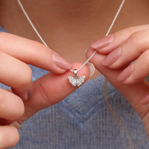 18ct Gold Plated or Silver Tiny Butterfly Necklace