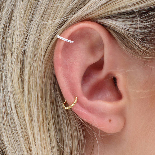 Sterling Silver Bead Edge Ear Cuffs