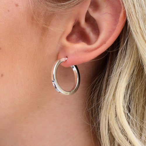 Sterling Silver Creole Hoop Earrings