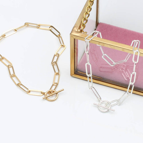 18ct Gold Plated Or Sterling Silver T Bar Bracelet