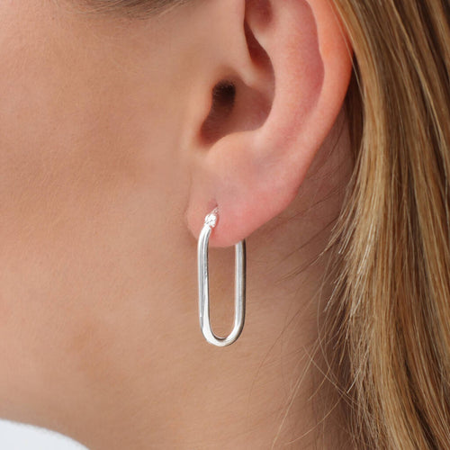 18ct Gold Plated Or Silver Long Hoop Earrings