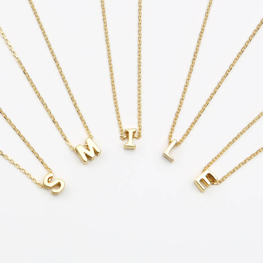 18ct Gold Plated Floating Mini Initial Necklace