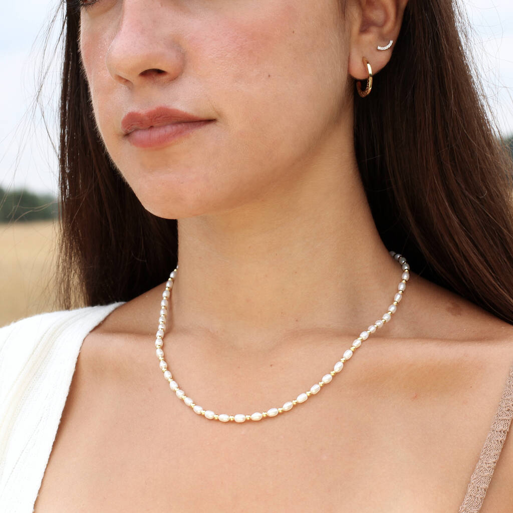 18ct Gold Plated or Silver Freshwater Pearl Necklace
