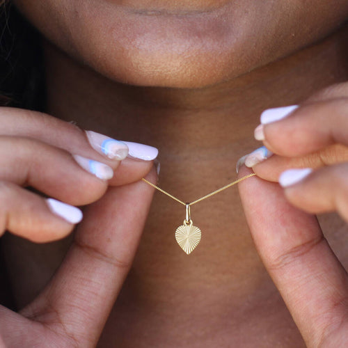 9ct Gold Starburst Heart Necklace