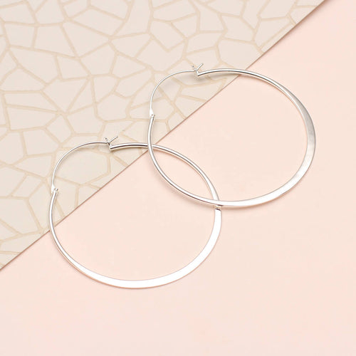 Sterling Silver Contemporary Hoop Earrings