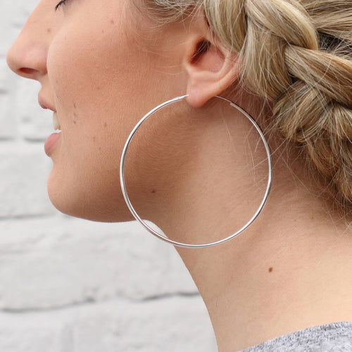 Extra Large Sterling Silver Hoop Earrings