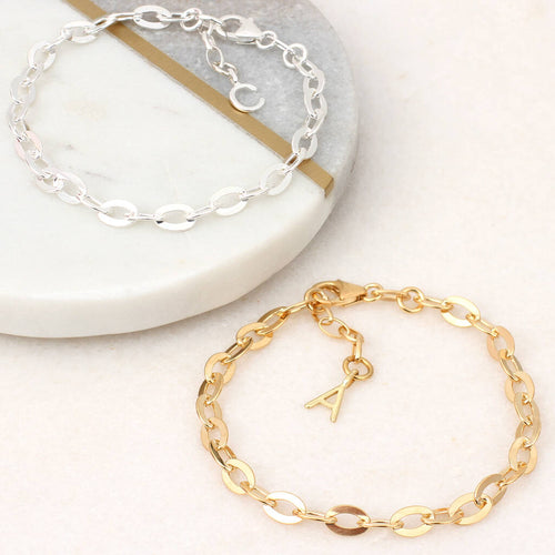 Personalised Silver Flat Link Bracelet