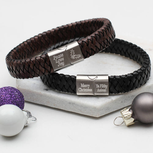 Personalised Men's Christmas Bracelet