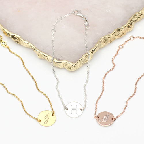 Personalised 18ct Rose Gold Plated Initial Bracelet