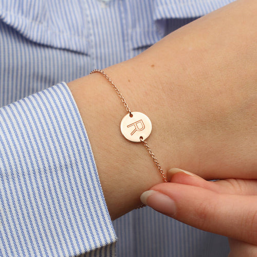 Personalised 18ct Rose Gold Plated Initial Bracelet