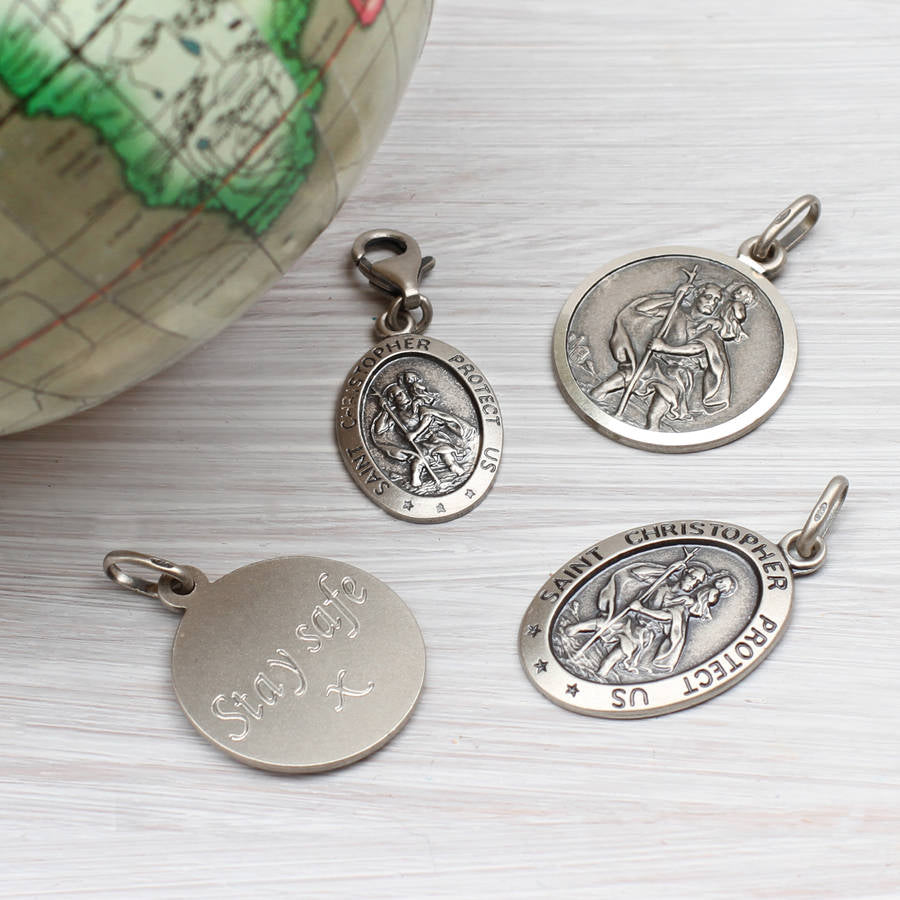 【HURLEY BURLEY】ST CHRISTOPHER DISC NECKLACE☆イニシャル♪ Personalised 18ct Gold St Christopher Necklace | Hurley Burley