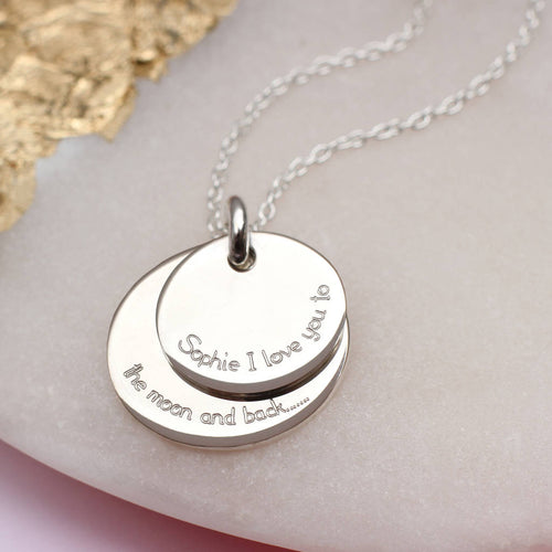 Personalised Silver To The Moon & Back Necklace