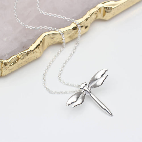 Personalised Sterling Silver Dragonfly Necklace