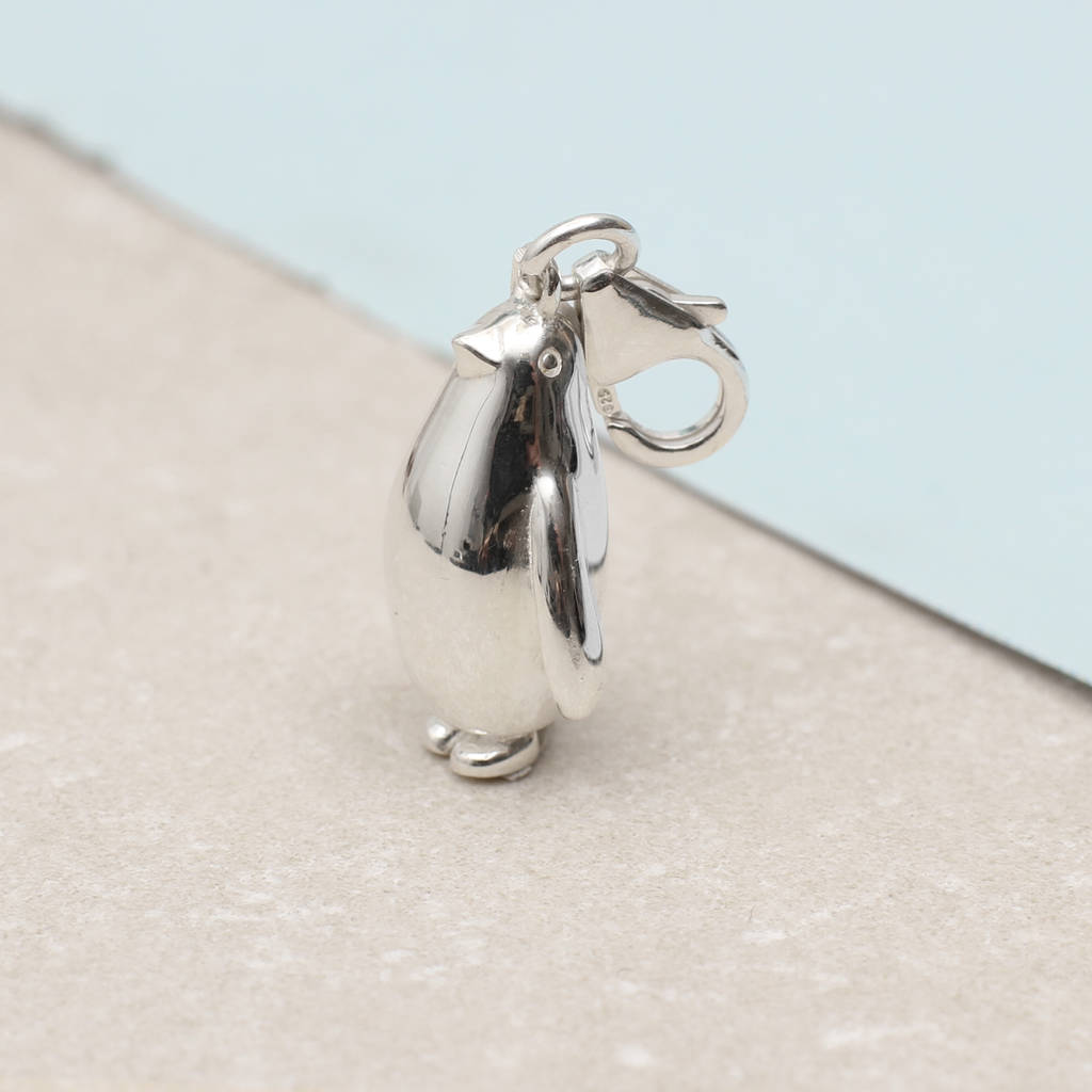 Sterling Silver Clip On Penguin Charm