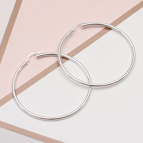 Sterling Silver Extra Large Hoop Earrings