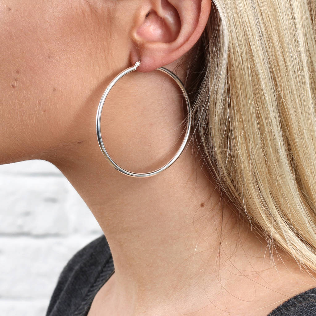 Sterling Silver Extra Large Hoop Earrings