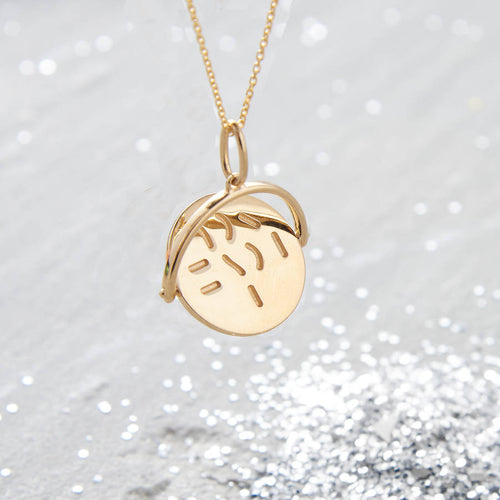 18ct Gold Plated 'I Love You' Spinner Disc Necklace