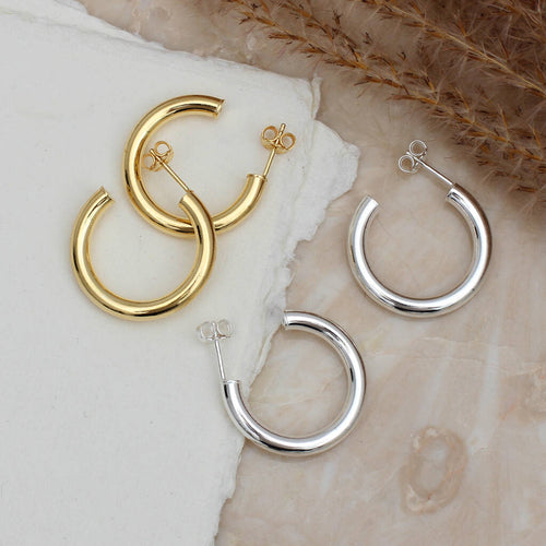 Sterling Silver Or Gold Plated Hoop Earrings
