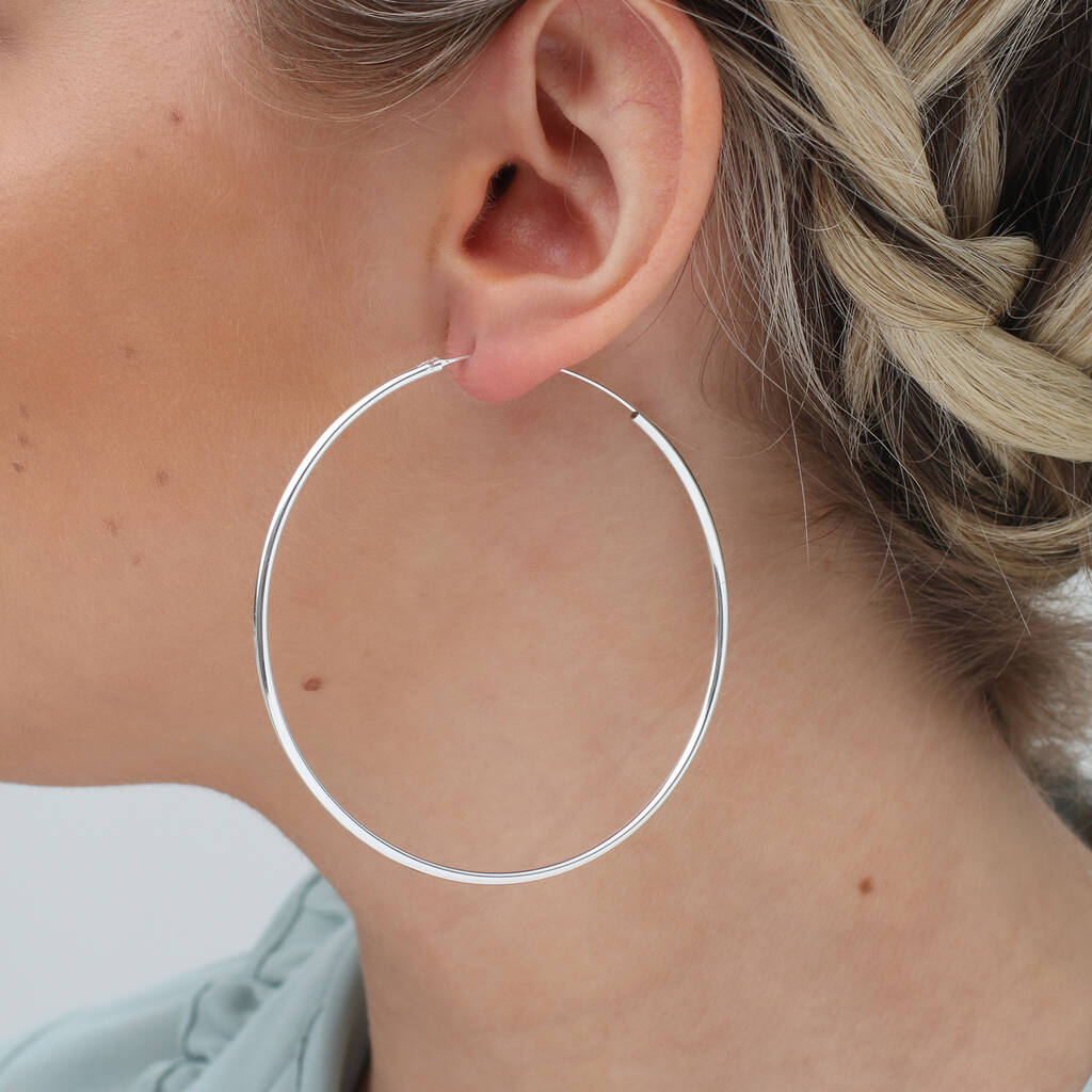 Sterling Silver Sleeper Style Hoop Earrings