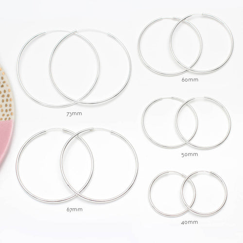 Sterling Silver Sleeper Style Hoop Earrings