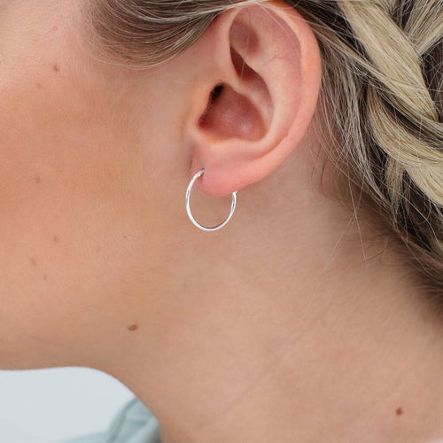 Sterling Silver Top Hinged Sleeper Style Hoop Earrings