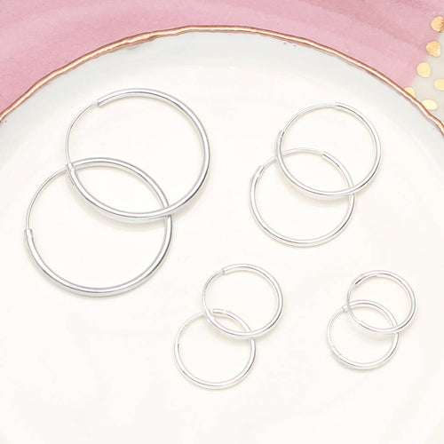Sterling Silver Top Hinged Sleeper Style Hoop Earrings