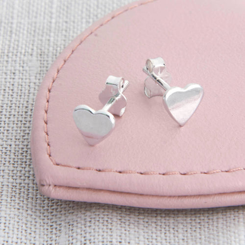 Tiny Sterling Silver Heart Earrings