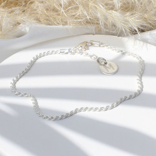 Silver Rope Chain Bracelet