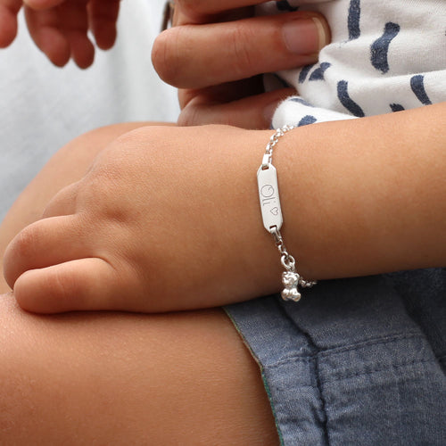 Baby's Personalised Sterling Silver Christening Bracelet