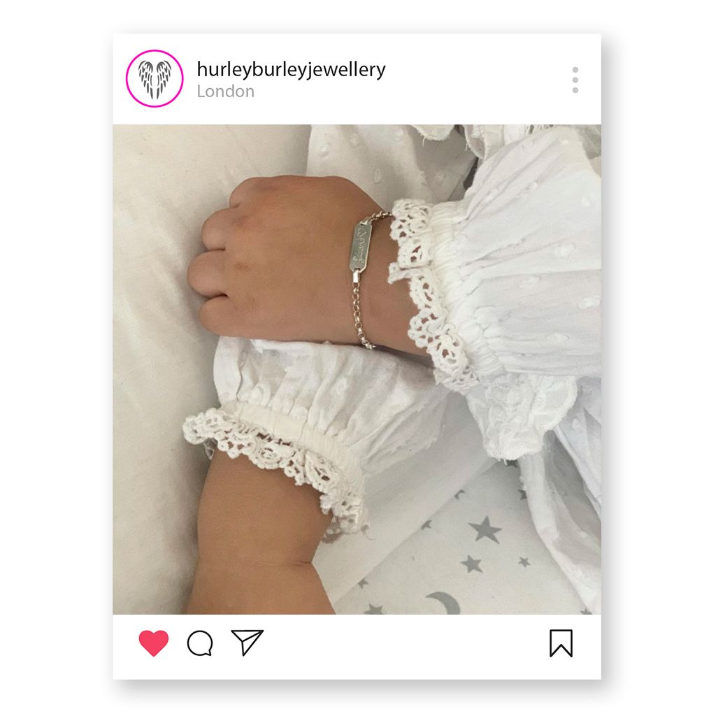 Baby's Personalised Sterling Silver Christening Bracelet