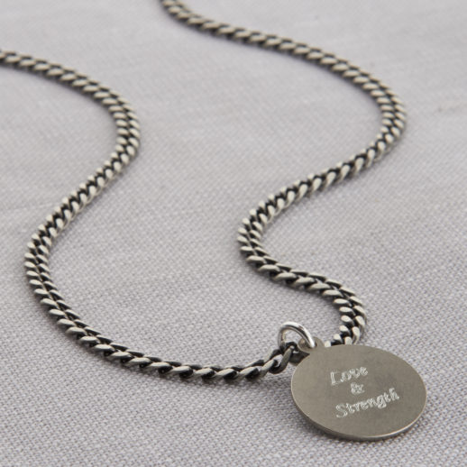 Mini Sterling Silver Necklace 5/8 Personalized 