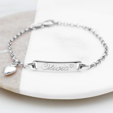 Child's Personalised Sterling Silver Christening Bracelet