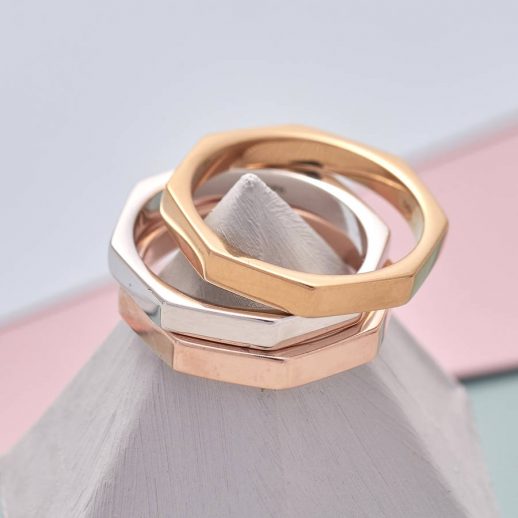 18ct Gold Plated And Silver Stacked Ring Set | Hurleyburley