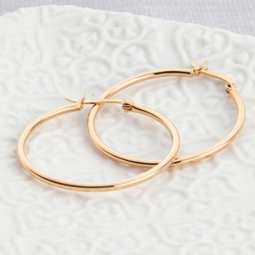 18ct Gold Plated or Sterling Silver Creole Hoop Earrings