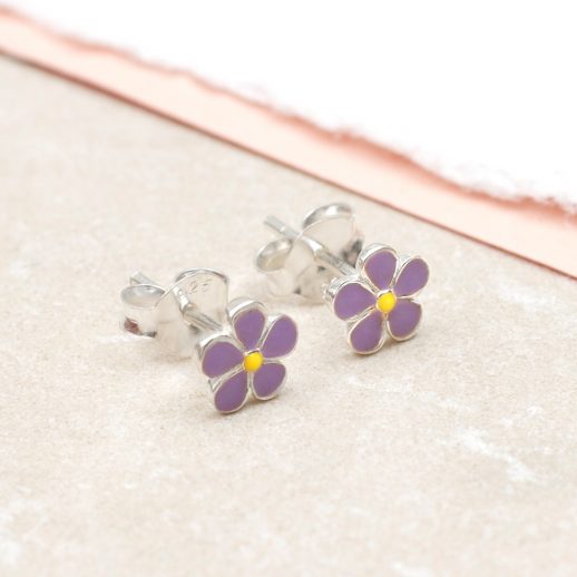 Sterling Silver & Pastel Enamel Daisy Earrings