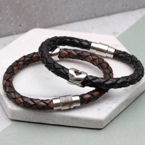 Men's Personalised Clasp Infinity Bead Bracelet